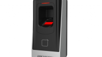 Cititor biometric si card MIFARE Hikvision, DS-K1201AMF; citeste carduri MIFARE, capacitate amprente 5000; suporta RS485; buzzer, dimensiuni 62 mm × 132 mm × 44 mm (DS-K1201AMF)