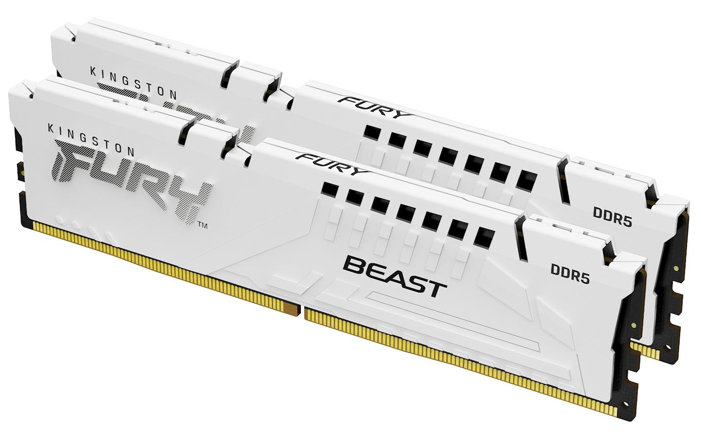 Memorie RAM Kingston DDR5 64GB 6400Mhz CL32 1.4V Dual Channel Kit Fury Beast White XMP (KF564C32BWK2-64)