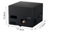 Proiector Epson EF-12 Mini laser Smart projector, 3LCD, 1000 lumeni, FHD 1920*1080, 16:9, 2.500.000:1, laser, dimensiune maxima imagine 150", USB 2.0 Type A, USB 2.0 Type B, Stereo mini jack audio out, HDMI ARC, HDMI (HDCP 2.3), Android TV, Kensington lock, boxa 2W inclusa, Chromecast, Google (V11HA14040)