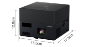Proiector Epson EF-12 Mini laser Smart projector, 3LCD, 1000 lumeni, FHD 1920*1080, 16:9, 2.500.000:1, laser, dimensiune maxima imagine 150", USB 2.0 Type A, USB 2.0 Type B, Stereo mini jack audio out, HDMI ARC, HDMI (HDCP 2.3), Android TV, Kensington lock, boxa 2W inclusa, Chromecast, Google (V11HA14040)
