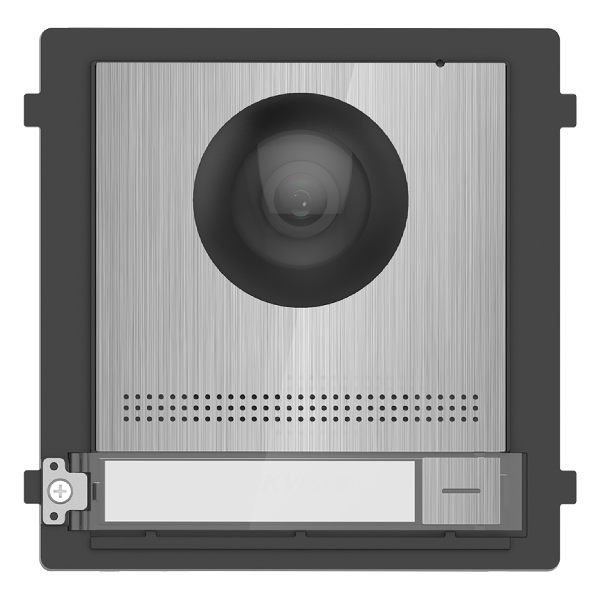 Two-pin wire for power supply and network access Access control function Noise suppression and echo cancellation H.264 video compression Low illumination Tampering alarm Fisheye camera with IR supplement light Supports sub-modules' access (max. 8) Nametag customization (DS-KD8003-IME2)