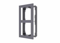 Panou frontal pentru 2 module de videointerfon modular Hikvision DS-KD-ACW2; permite conectarea a 2 module de interfon modular; mont areaplicata; material aluminiu; dimensiuni: 219mm x 107mm × 4mm; (DS-KD-ACW2)