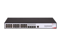 Switch Hikvision DS-3E2528-HI-24T4F: 24 × Gigabit RJ45 port,4 × Gigabit fiber optical port, capacitate: 56 Gbps, alimentare: AC：100 V～240 V AC，50/60 Hz, dimensiuni: 440.00 mm × 160.00 mm × 43.60 m, greutate: 2.1kg, instalare: rack. (DS-3E2528-HI-24T4F)