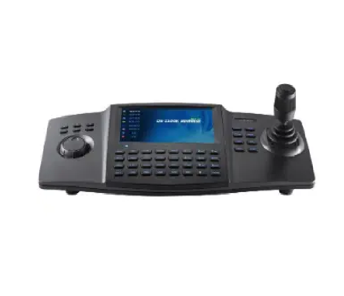 Tastatura de control Hikvision DS-1100KI(B) pentru camere speed dome, display  7" LCD, 4D joystick, suporata 32 utilizatori si 4000 echipamente, interfata retea 1 × 100M/1000M self-adaptive, 1 × RS-232, 1 × RS-485, 1 × USB 2.0 interface, dimensiuni 435 × 193 × 110 mm, greutate 2 KG, alimentare 12VDC (DS-1100KI(C))