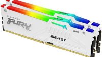 Memorie RAM Kingston 32GB DDR5 6400MHz CL32 Dual Channel Kit FURY Beast RGB White (KF564C32BWEAK2-32)