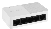 Switch 5 porturi Hikvision DS-3E0105D-E;  L2, Unmanaged, 5 × 10/100 Mbps adaptive Ethernet ports, Plug & play, Support ADI/ADIX, Standard: IEEE 802.3, IEEE 802.3u, IEEE 802.3x, desktop plastic switch, material: ABS dimensiuni: 83.00 mm × 22.00 mm × 52.00 mm, 0.093 kg (DS-3E0105D-O)