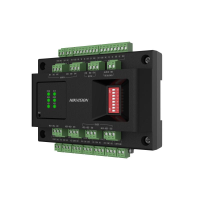 Door control modul Hikvision DS-K2M002X:  -Supports 2 door control. It can connect with access controller via RS-485 -Connects with card reader via RS-485 (OSDP) or Wiegand -Installs with guide rail -Supports battery charging and discharging -Supports indicators for indicating power status (DS-K2M002X)