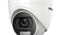Camera supraveghere Turbo HD dome Hikvision DS-2CE72HFT-F28(2.8mm); 5MP, ColorVU - vizualizare imagini color pe timp de noapte, 5 MP CMOS, rezolutie: 2560 × 1944@@20fps, iluminare: 0.0005 Lux @ (F1.0, AGC ON), 0 Lux cu  lumina alba, lentila fixa: 2.8mm, distanta iluminare: 20metri cu ajutorul (DS-2CE72HFT-F28)