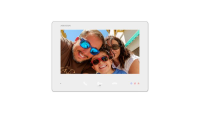 Monitor video interfon color Hikvision DS-KH7300EY-TE2/WH, 7-inch Colorful TFT screen, rezolutie: 1024 × 600, 3 butoane, 10/100 Mbps self- adaptive prin 2 fire, TF card: Max to 128 G, SD 2.0 or lower version, alimentare: 48V din DS-KAD7060EY sau DS-KAD7061EY, temperatura de functionare: -10 °C to 50 (DS-KH7300EY-TE2/WH)