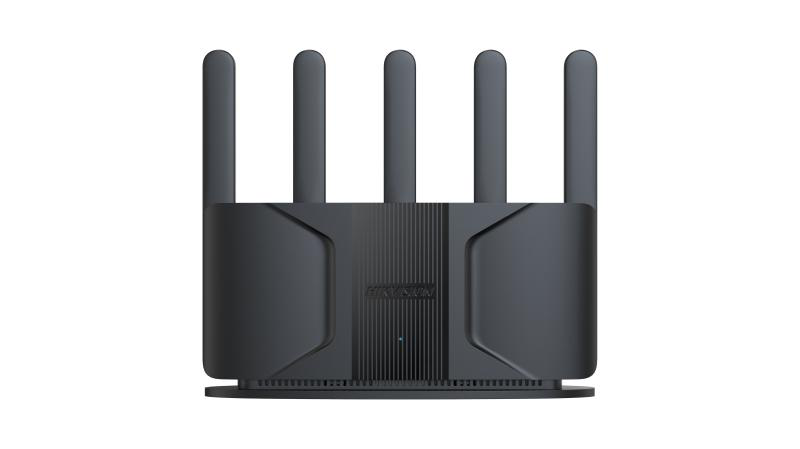 Router wireless Hikvision DS-3WR30X-V AX3000, 5 antene 2.4G: 4dBi; 5G: 5dBi, wireless standard: IEEE 802.11a/n/ac/ax @5GHz; IEEE 802.11b/g/n/ax @2.4GHz, interfata: 1 × 10/100/1000 Mbps Adaptive WAN Port 3 × 10/100/1000 Mbps Adaptive LAN Ports, dimensiuni: 245 mm x 214 mm x 50 mm, greutate: 0.400kg. (DS-3WR30X-V)