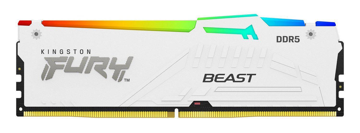 Memorie RAM Kingston DDR5 32GB 6000Mhz CL30 1.4V Fury Beast White RGB XMP (KF560C30BWA-32)