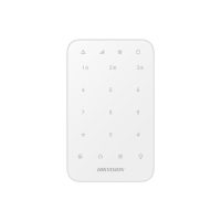 Tastatura wireless AX PRO Hikvision DS-PK1-E-WE, 868MHz two-way Tri-X wireless technology; distanta comunicare RF : 1200min camp deschis; Stay/away arming, disarming, alarm clearing for anumite zone sau pentru toate zonele; One-Push fire alarm, panic alarm, and medical alarm (Silent/Audible alarm (DS-PK1-E-WE)