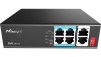 MILESIGHT TECHNOLOGY POE Switch Milesight 4 Porturi POE, Porturi: 4X10/100Mbps POE ports (RJ45) + 2X100Mbps uplink ports, Alimentare: AC 100~240V, 50-60Hz, 1A, Buget POE: max. 65W, max 30W per port, Temperatura de functionare:-20ā~ 55ā; IP30; Dimensiuni:142.5mm(W)X115mm(D)X40mm(H); Greutate: 0.500g (MS-S0204-EL)