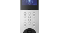 Videointerfon de exterior IP cu recunoastere faciala si amprenta digitala Hikvision DS-KD9203-MFE6, recunoaste pana la 5000 imagini faciale, 5000 amprente digitale, 50000 carduri,10000 utilizatori, deschidere faciala, amprenta si card, configurare remote via web, ecran 4.3-inch colorful LCD, camera (DS-KD9203-MFE6)