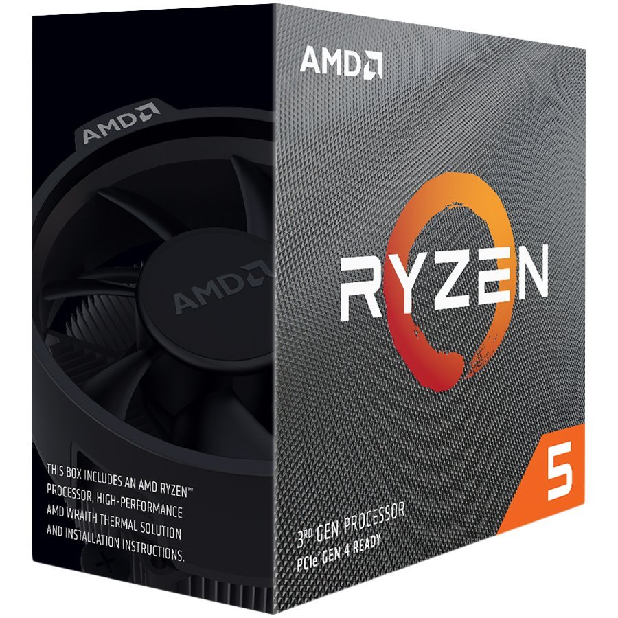 AMD CPU Desktop Ryzen 5 6C/6T 3500X (3.6/4.1 Boost GHz,35MB,65W,AM4) box, with Wraith Stealth cooler (100-100000158BOX)