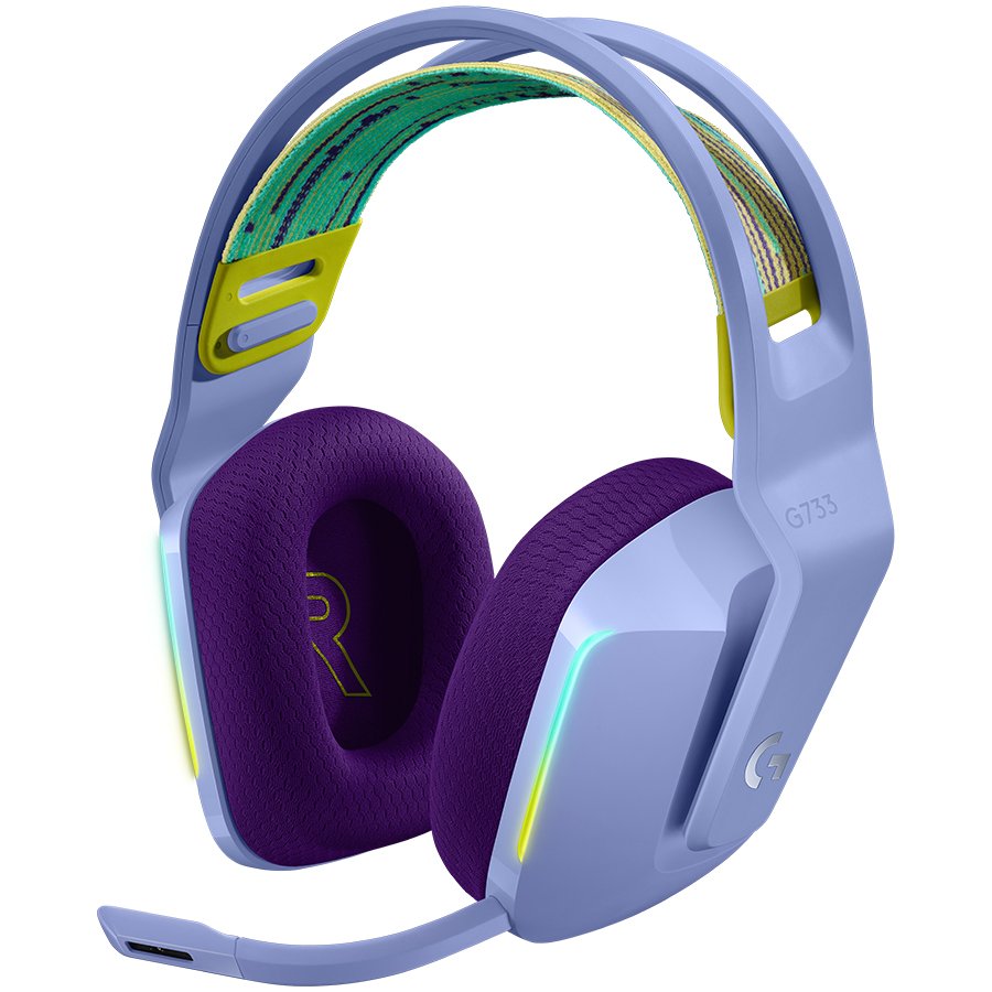 LOGITECH G733 LIGHTSPEED Wireless RGB Gaming Headset - LILAC (981-000890)