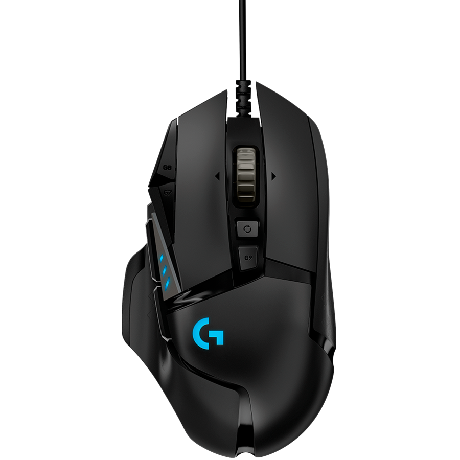 LOGITECH G502 Corded Gaming Mouse - HERO - BLACK - USB - EER2 (910-005470)