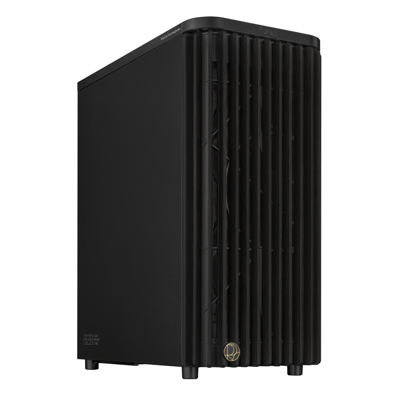 Carcasa ASUS PROART PA401 WOOD EDITION METAL PANEL Mid Tower ARGB NEGRU, Sloturi Expansiune 7, Drive Bays: 2x3.5" 2x2.5"/3.5", Ventilatoare Suportate: 5 (spate: 1x120mm, fata: 2x140mm sau 2x160mm, sus: 2x120mm sau 2x140mm), Ventilatoare Incluse: 2 (fata: 2x160mm), Fan Hub preinstalat, Format Placa (PROART PA401 WOOD METAL PWM BLACK)
