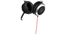JABRA EVOLVE 80 MS Stereo USB Headband, Active Noise cancelling, USB connector, with mute-button and volume control on the cord, Busylight , Discret boomarm, active Noise Cancellation, Listen-In, Microsoft optimized (7899-823-109)
