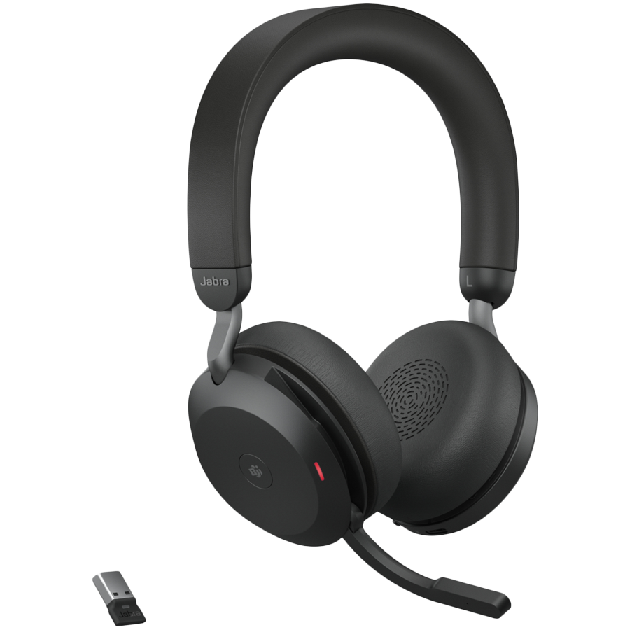 JABRA EVOLVE2 75, Link390a MS Stereo Black, EVOLVE2 75 headset Black MS, Link 380 BT adapter USB-A MS,1.2m USB-C to USB-A cable, carry pouch, warranty and warning (safety leaflets) (27599-999-999)