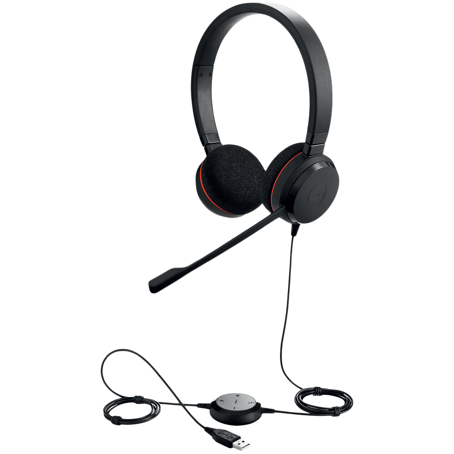 JABRA EVOLVE 20 MS Stereo USB Headband, Noise cancelling, USB connector, with mute-button and volume control on the cord, with foam ear cushion, Microsoft optimized (4999-823-109) - imagine 3