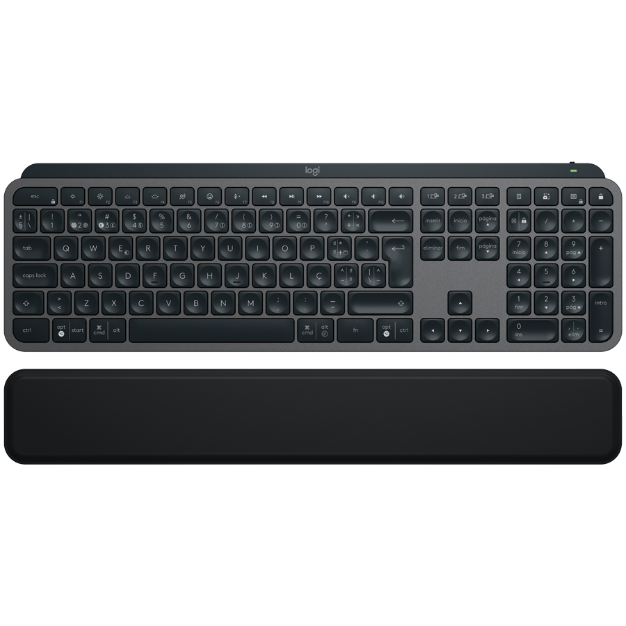 LOGITECH MX Keys S Plus Bluetooth Illuminated Keyboard with Palm Rest - GRAPHITE - US INT'L (920-011589)