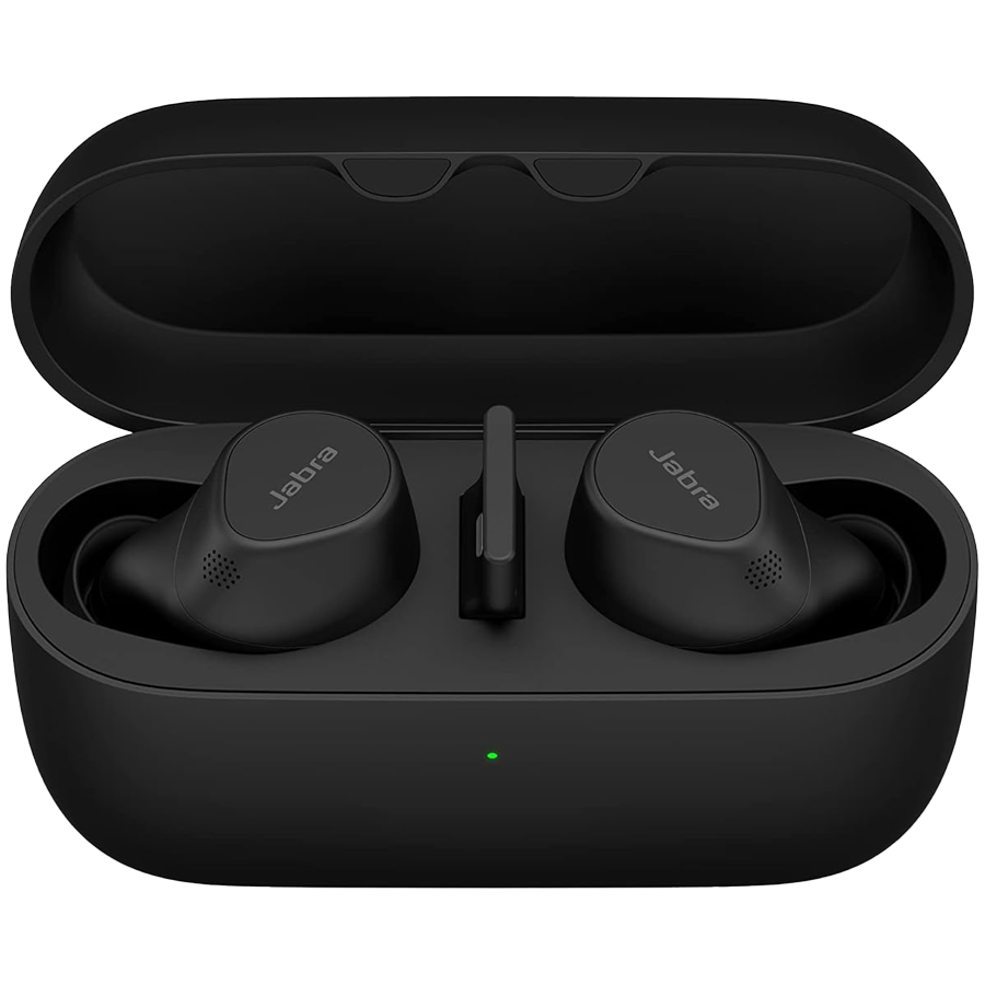 JABRA EVOLVE2 Buds UC, Cradle USB-A UC, Link 380 BT adapter USB-A UC, 30 cm USB-C to USB-A cable, Ear gels, warranty (20797-989-999)