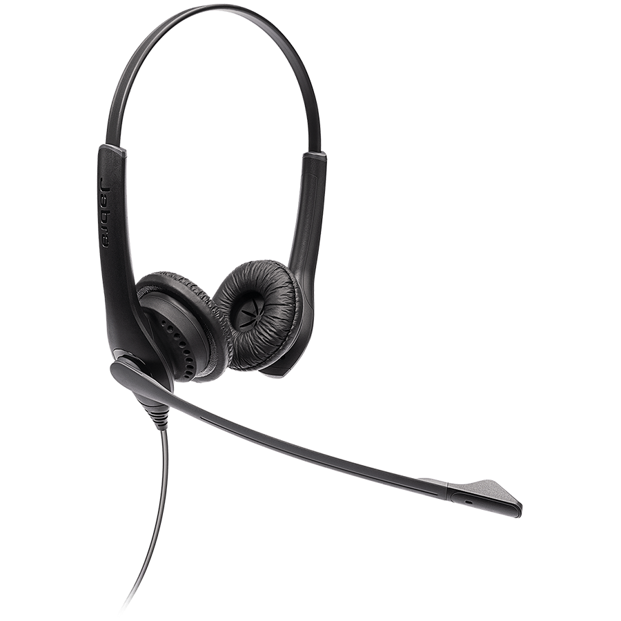 JABRA Biz 1100 EDU stereo headset for the Education market, Noise cancelling microphone, Leatherette ear cushions, USB-A options, Intuitive inline controls for volume and mute (USB version) (1159-0159-EDU)