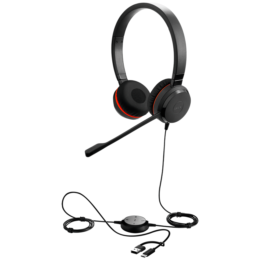 JABRA Evolve 20, Stereo MS, USB C/A adapter (4999-823-169) - imagine 3