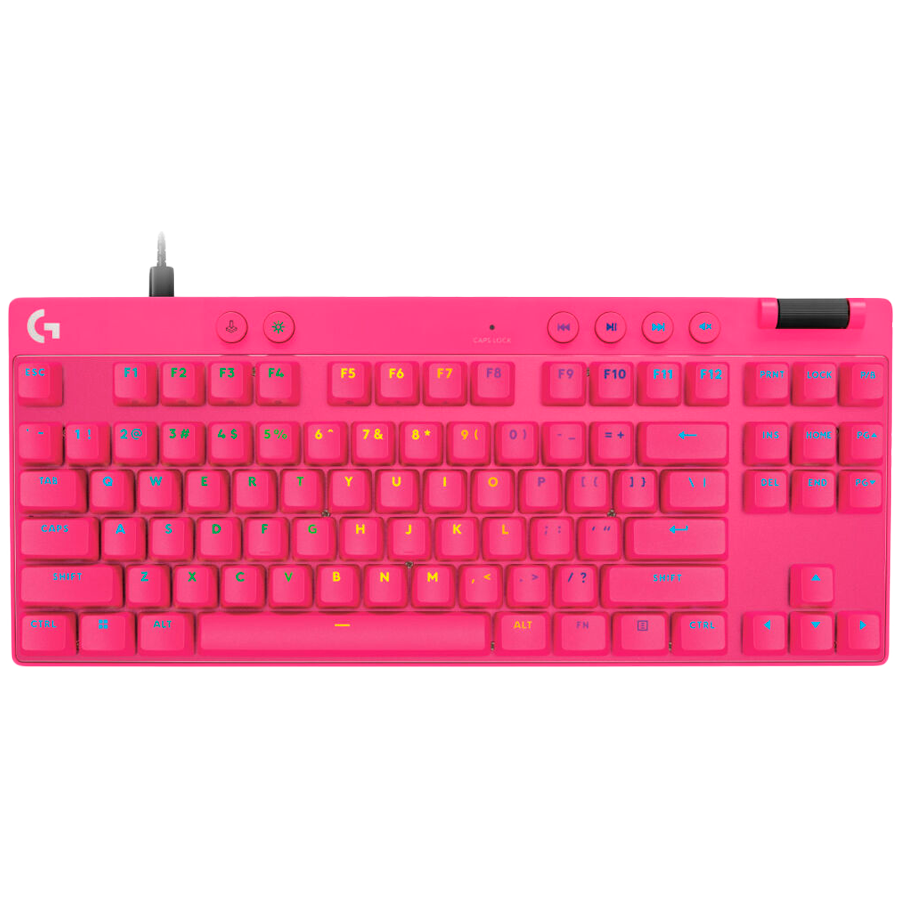 LOGITECH G PRO X TKL RAPID Gaming Keyboard - MAGENTA - US INT'L - USB - EMEA28i-935 - LINEAR (920-013253)