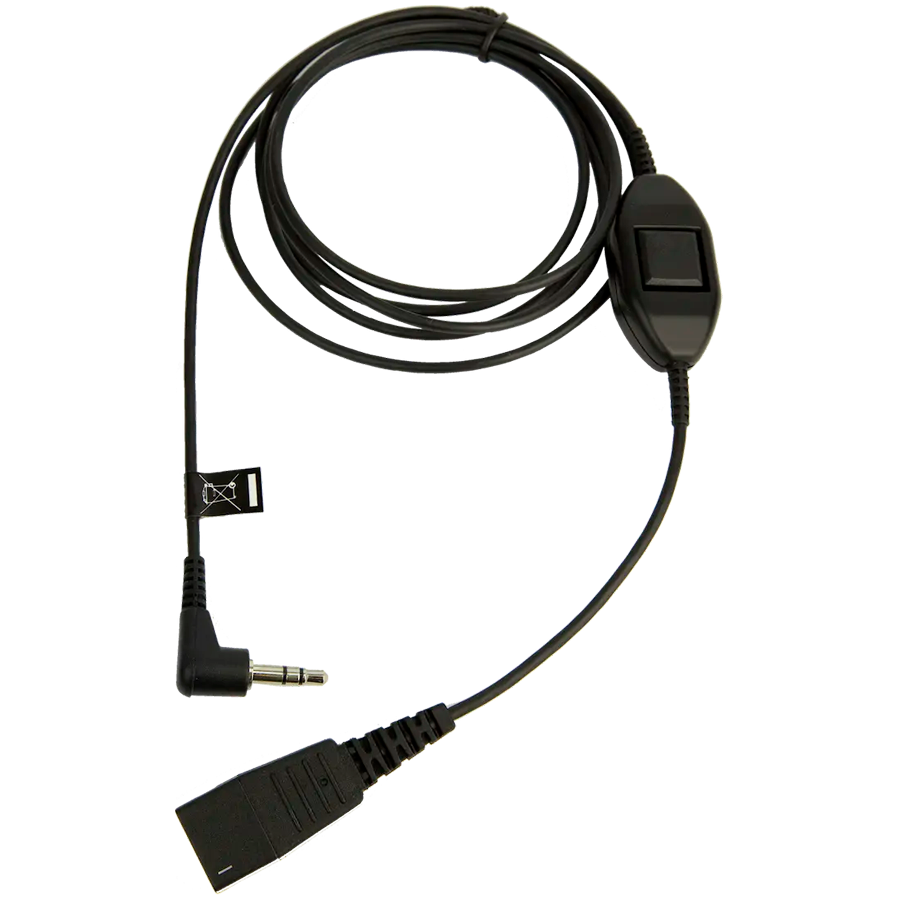 JABRA QD Cord to 3.5 mm jack. With in-line call-answering; for Alcatel 8er and 9er Series (8735-019)