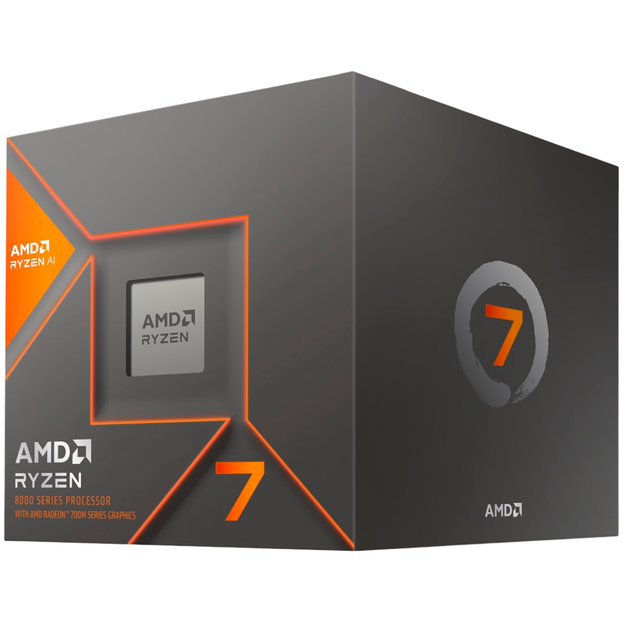 AMD CPU Desktop Ryzen 7 8C/16T 8700G (3.8/5.1GHz Max, 24MB,65W,AM5) MPK, with Wraith Stealth Cooler and Radeon Graphics (100-100001236SPK)
