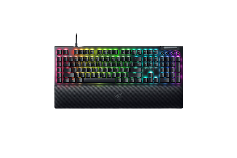 Tastatura mecanica gaming BlackWidow V4 (Yellow Switch), taste ABS, layout US, iluminare RGB, cu 6 butoane customizabile, suport pentru incheietura magnetic, negru (RZ03-04691800-R3M1)
