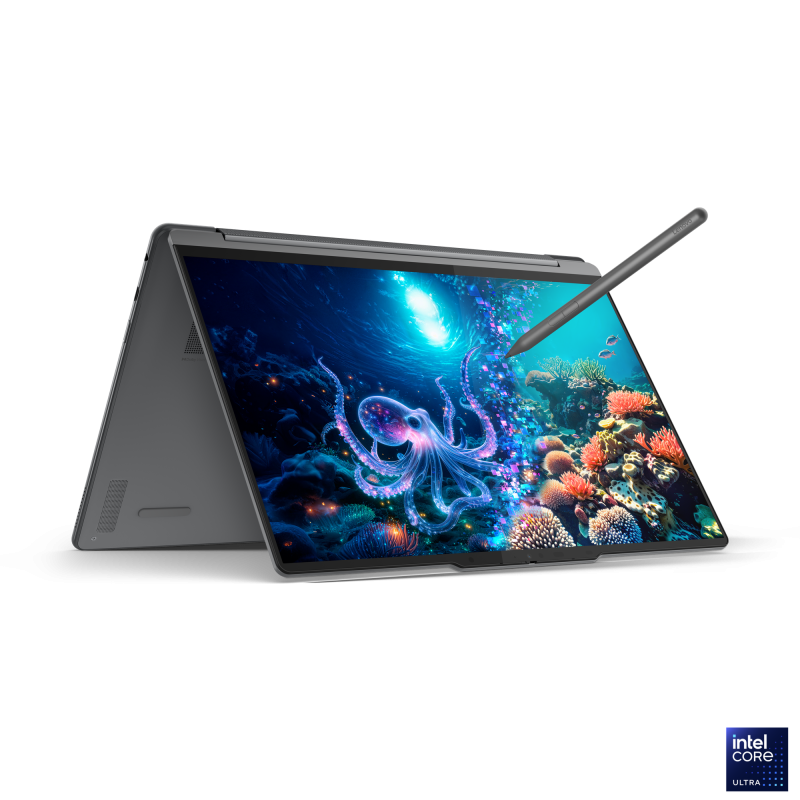 Laptop Lenovo Yoga 9 2-in-1 14ILL10, 14" 2.8K WQXGA+ (2880x1800) OLED 1100nits (peak) / 500nits (typical) Glossy / Anti-fingerprint, 100% DCI- P3, 120Hz, Eyesafe®, Dolby Vision®, DisplayHDR™ True Black 1000, Glass, Touch, Intel® Core™ Ultra 7 258V, 8C (4P + 4LPE) / 8T, Max Turbo up to 4.8GHz, 12MB (83LC0023RM)