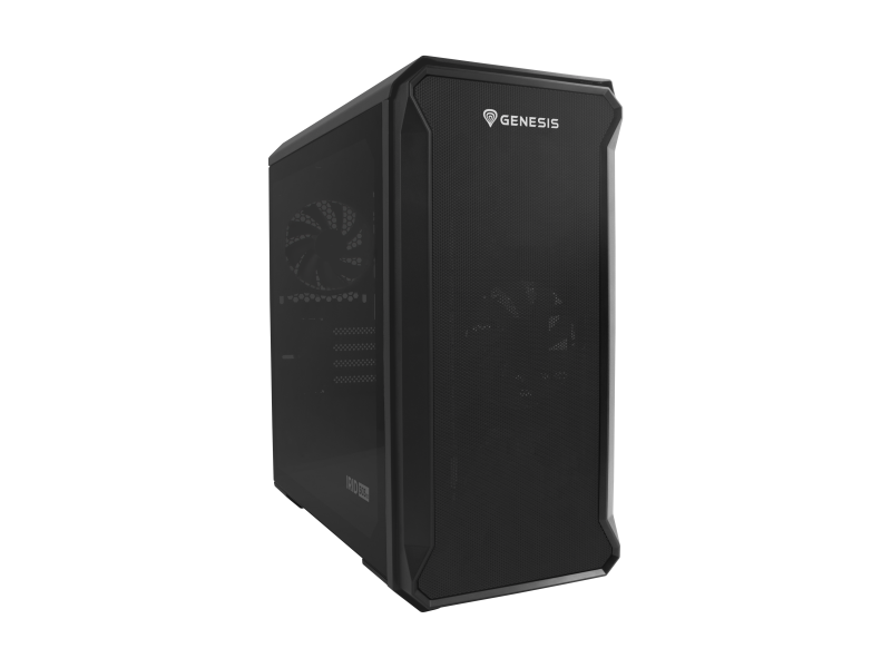 Carcasa GENESIS IRID 503 V2 Mini Tower NEGRU, Tempered Glass, Sloturi Expansiune 4, Drive Bays: 2x3.5" 3x2.5", Ventilatoare Suportate: 6 (spate: 1x120mm, fata: 3x120mm sau 2x140mm, sus: 2x120mm sau 2x140mm), Ventilatoare Incluse: 2 (2x120mm), Format Placa De Baza Suportat: Mini- ITX, Micro-ATX (NPC-1558)