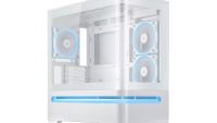Carcasa ASUS AP202 Small Tower ARGB ALB, Tempered Glass, Sloturi Expansiune 4, Drive Bays: 2x2.5"/3.5" Combo, Ventilatoare Suportate: 6 (spate: 1x120mm, sus: 3x120mm sau 2x140mm, lateral: 2x120mm), Ventilatoare Incluse: 3 (spate: 1x120mm, lateral: 2x120mm), Format Placa de Baza Suportat: Mini-ITX (PRIME AP202 TG ARGB WHITE)