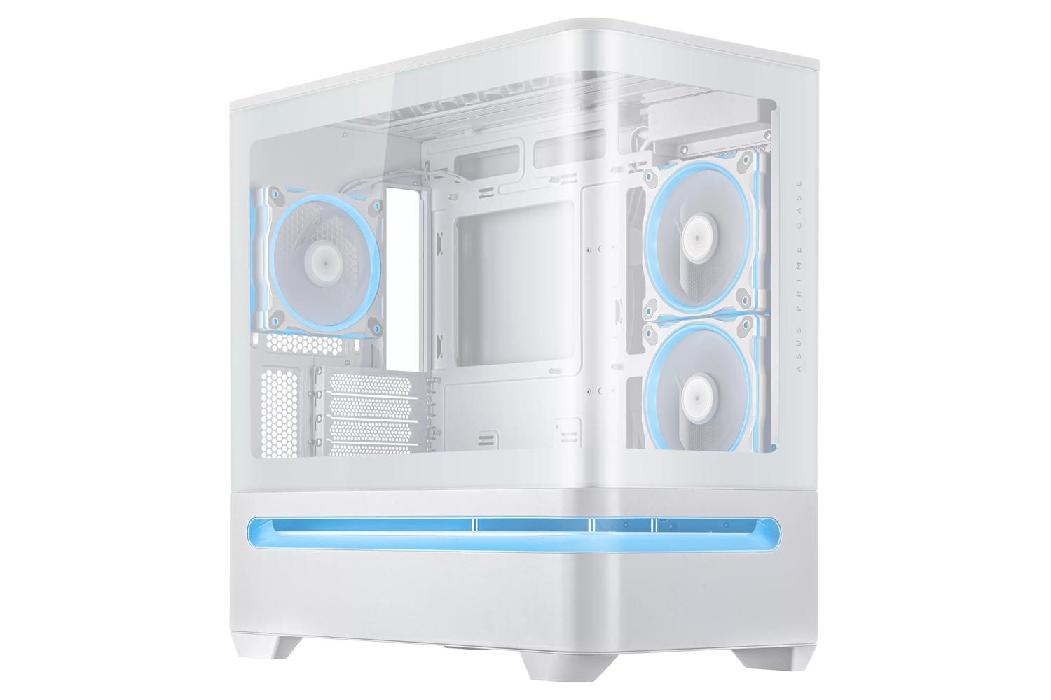 Carcasa ASUS AP202 Small Tower ARGB ALB, Tempered Glass, Sloturi Expansiune 4, Drive Bays: 2x2.5"/3.5" Combo, Ventilatoare Suportate: 6 (spate: 1x120mm, sus: 3x120mm sau 2x140mm, lateral: 2x120mm), Ventilatoare Incluse: 3 (spate: 1x120mm, lateral: 2x120mm), Format Placa de Baza Suportat: Mini-ITX (PRIME AP202 TG ARGB WHITE)