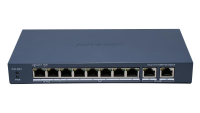 Switch PoE Hikvision DS-3E1310HP-EI(B): 8 x 10/100M PoE Ports, 2 x Gigabit Uplink Ports, 8 porturi PoE maxim 90W, buget PoE 110W, tensiune alimentare 54 VDC, 2.22 A, dimensiuni: 217.6 mm × 27.6 mm × 108.5 mm, greutate: 0.55kg, montare pe birou sau pe perete. (DS-3E1310HP-EI(B))