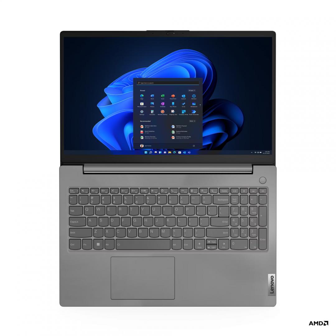 Laptop Lenovo V15 G4 ABP; 15.6" FHD (1920x1080) IPS 300nits Anti-glare; AMD Ryzen™ 7 7730U (8C / 16T, 2.0 / 4.5GHz, 4MB L2 / 16MB L3); Video Integrated AMD Radeon™ Graphics; RAM 8GB Soldered DDR4-3200 + 8GB SO- DIMM DDR4-3200; 512GB SSD M.2 2242 PCIe® 4.0x4 NVMe®, Optical: no ODD; No card reader (82YY001FRM)