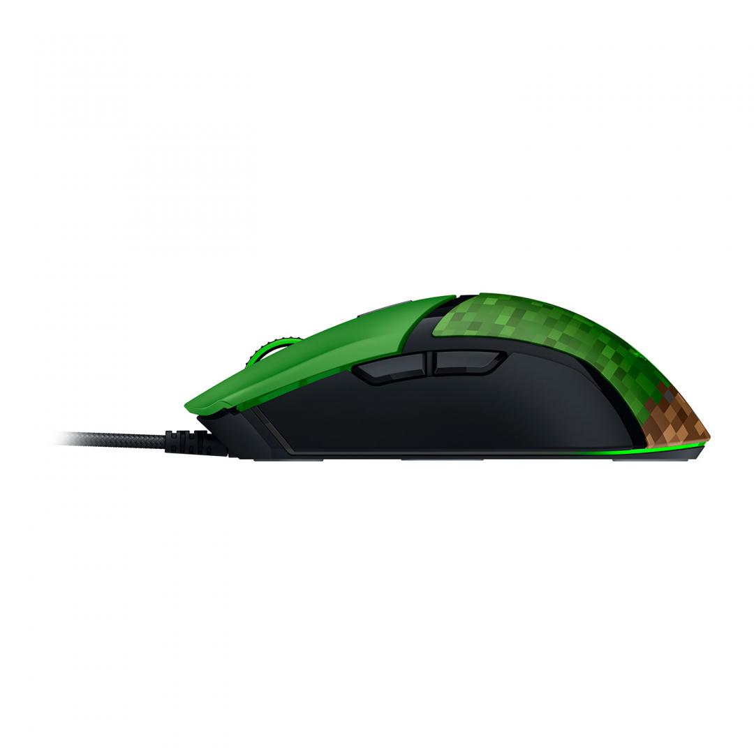 Mouse cu fir gaming Razer Cobra Razer Minecraft Edition, rezolutie 8500 DPI, 6 butoane programabile, iluminare RGB, negru (RZ01-04650200-R3M1)