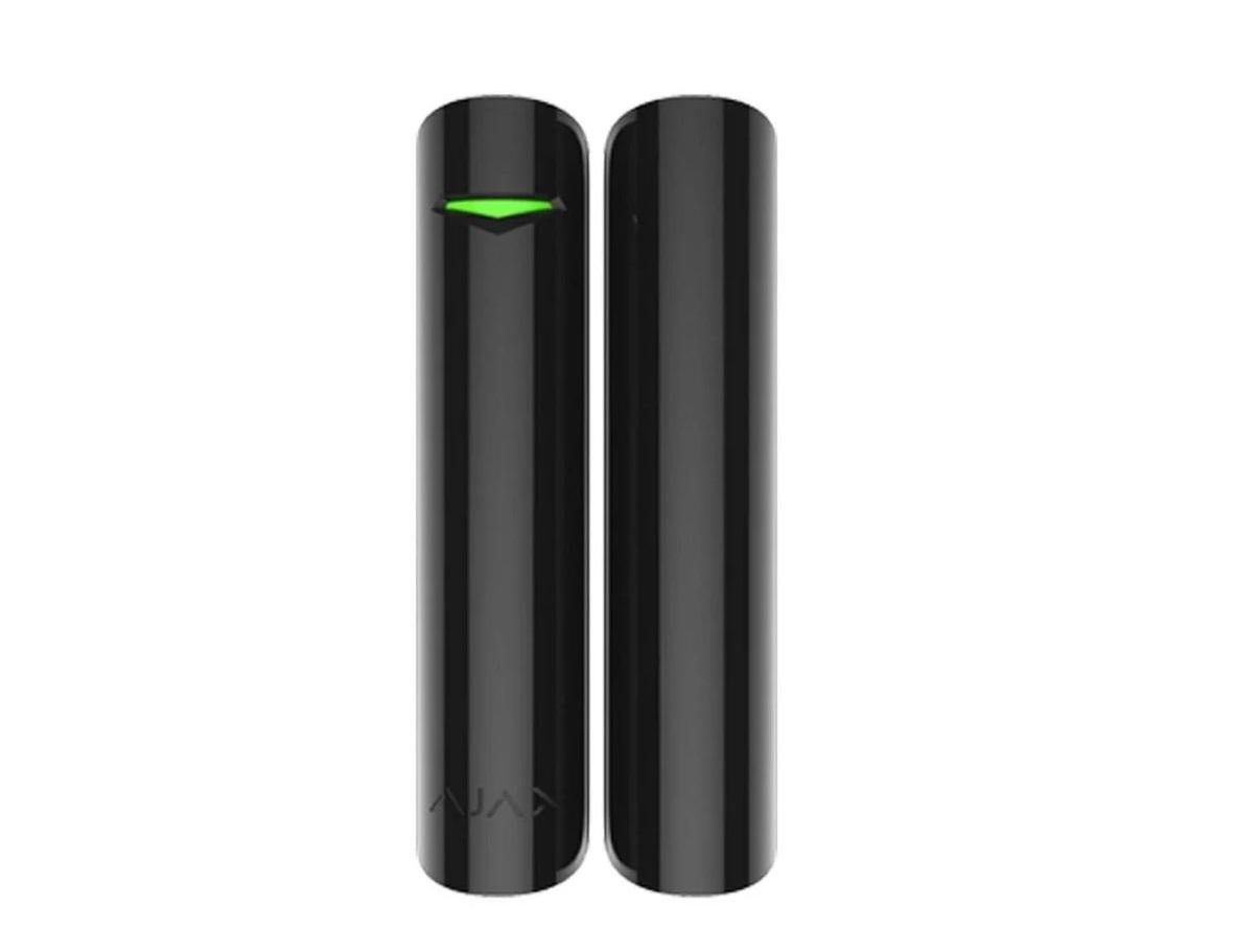 Contact magnetic DoorProtect, wireless, negru - AJAX; Interspatiu: max. 2 cm cu magnetul mare, max. 1cm cu magnetul mic; Timp alarmare: 0.15 s; Senzori: contact Reed, 2.000.000 deschideri durata viata; Frecventa operare: 868.0 - 868.6 MHz; Putere RF: autoajustabila max. 20 mW; Criptare: AES (DOORPROTECT BL)