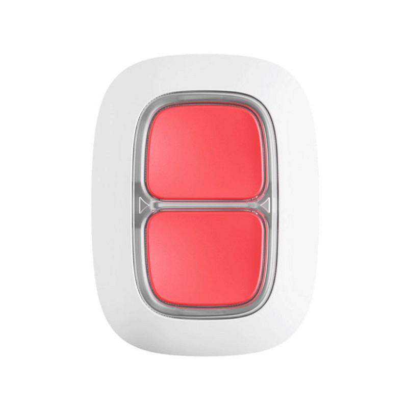 Buton panica / smart wireless, alb - AJAX; Numar butoane: 2; Utilizare ca buton panica sau control automatizari, cominicare bidirectionala; Protectie apasare accidentala: necesita apasare simultana, despartitor din plastic; Frecventa operare: 868.0 - 868.6 MHz, Putere RF: autoajustabila max. 20 mW (DOUBLEBUTTON WH)