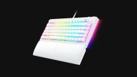 Tastatura mecanica gaming BlackWidow V4 75%, taste ABS, layout US, iluminare RGB, cu 6 butoane customizabile, suport pentru incheietura magnetic, alb (RZ03-05001700-R3M1)