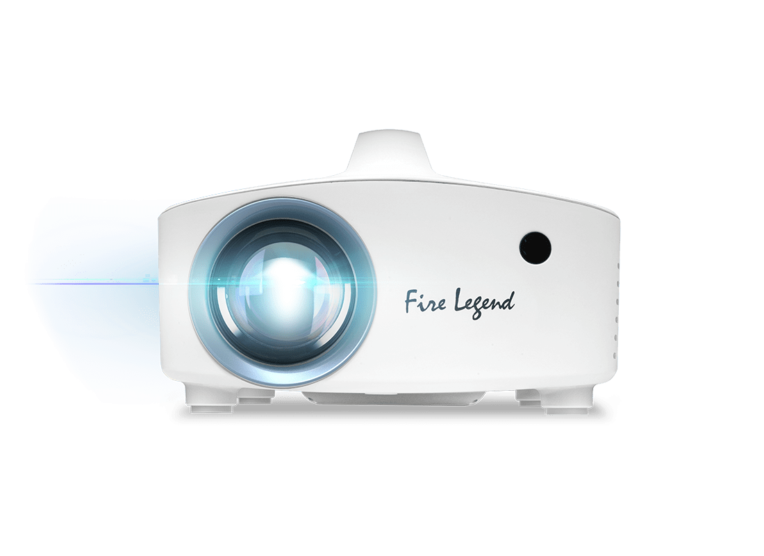 Videoproiector Fire Legend QF13s, LED 30.000 ore, 8.000 lumeni/ 350 ANSI standard, 1080p (1,920 x 1,080), Maximum: 4K2K (3,840 x 2,160), 16:9/ 4:3, 1.000:1, 1.37 (75"@1.7m), boxa 5W, HDMI, USB type A, AV (Composite + Audio R/L), DC Out (5V/1A, USB Type A 2.0), PC audio, 1.9 kg, culoare alb (MR.P0711.001)