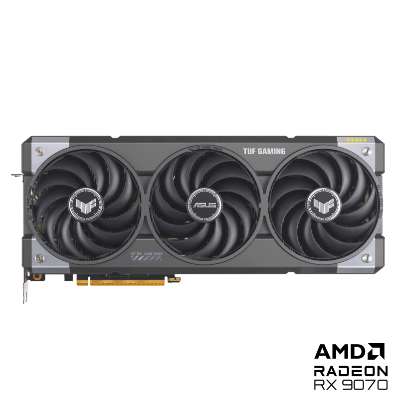 ASUS TUF Gaming TUF-RX9070-O16G-GAMING. Graphics processor family: AMD, Graphics processor: Radeon RX 9070. Discrete graphics card memory: 16 GB, Graphics card memory type: GDDR6, Memory bus: 256 bit. Maximum resolution: 7680 x 4320 pixels. DirectX version: 12 Ultimate, OpenGL version: 4.6 (90YV0LI0-M0NA00)