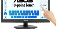 Monitor Asus 15.6" VT169HE, Touch: Yes, Diagonal (inch): 15.6, Diagonal (cm): 39, Aspect ratio: 16:9, Panel: IPS, Refresh Rate: 60Hz, Response time GtG: 5ms, Brightness (max): 250 cd/m², Contrast (static) : 1000:1, Viewing angle: 170/170, Colours: 262K, VESA Wallmount: 75x75, Tilt: -5/+30, D-SUB: 0 (VT169HE)