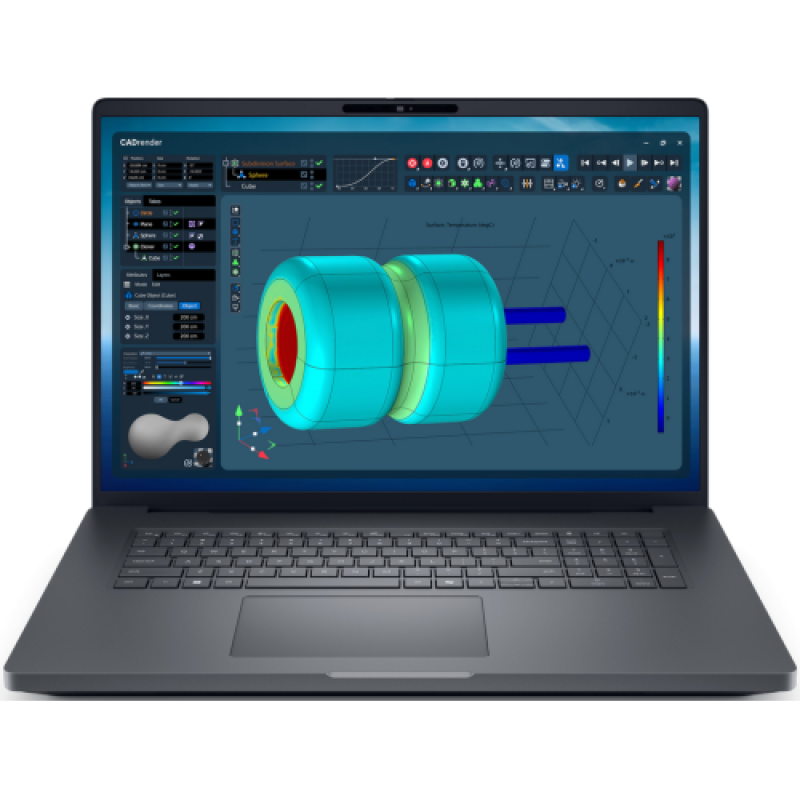 Dell Pro Max 18 Plus MB18250, 18" QHD+ LCD 2560x1600 with 500 nits, DCI- P3 100%, Non-Touch, WLAN, IR camera, Microphone, Palmrest with Finger Print Reader + Smart Card + NFC + Control Vault 3+, 8MP IR with USB Synapctics Camera, HDR with UPD ready, TNR5, Intel(R) Core(TM) Ultra 9 processor 285HX (BTO109_MB18250_EMEA_UBU)