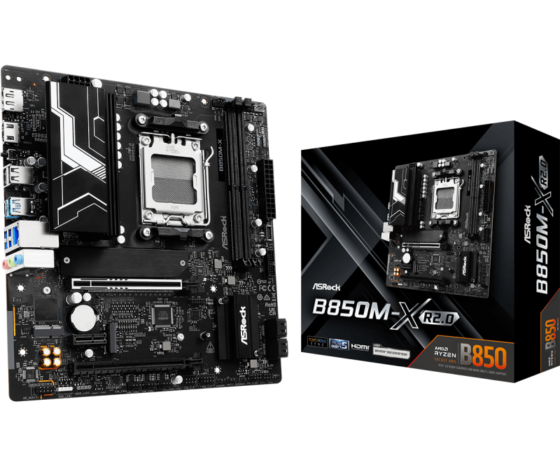 Placa de baza ASRock B850M-X R2.0, Socket AM5, DDR5, Micro-ATX (90-MXBSG0-A0UAYZ)