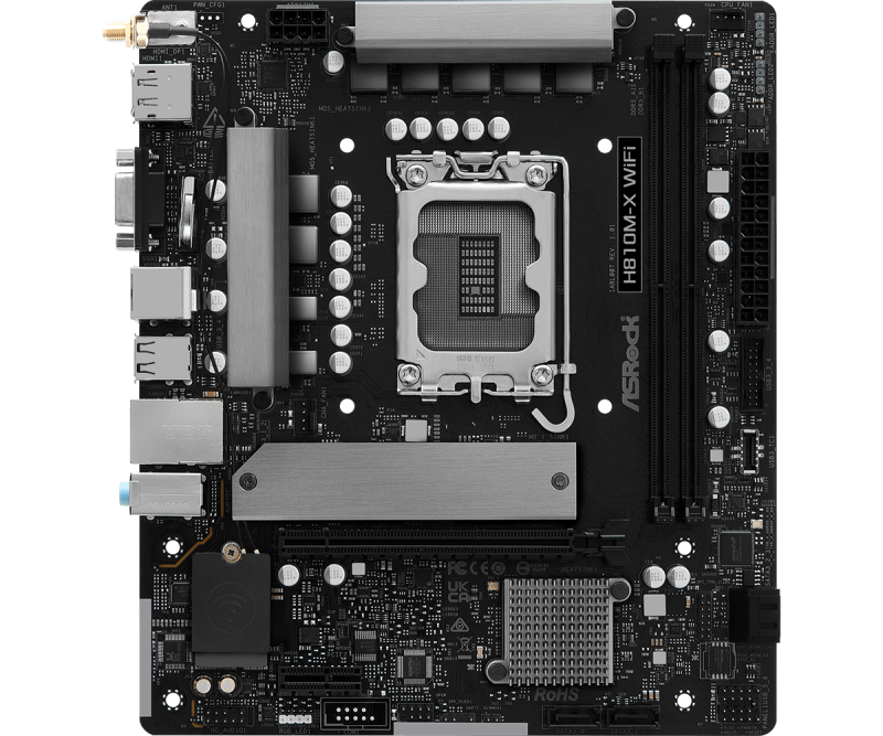 Placa de baza ASRock H810M-X WiFi, Socket 1851, DDR5, Micro-ATX (90-MXBS6-A0UAYZ)