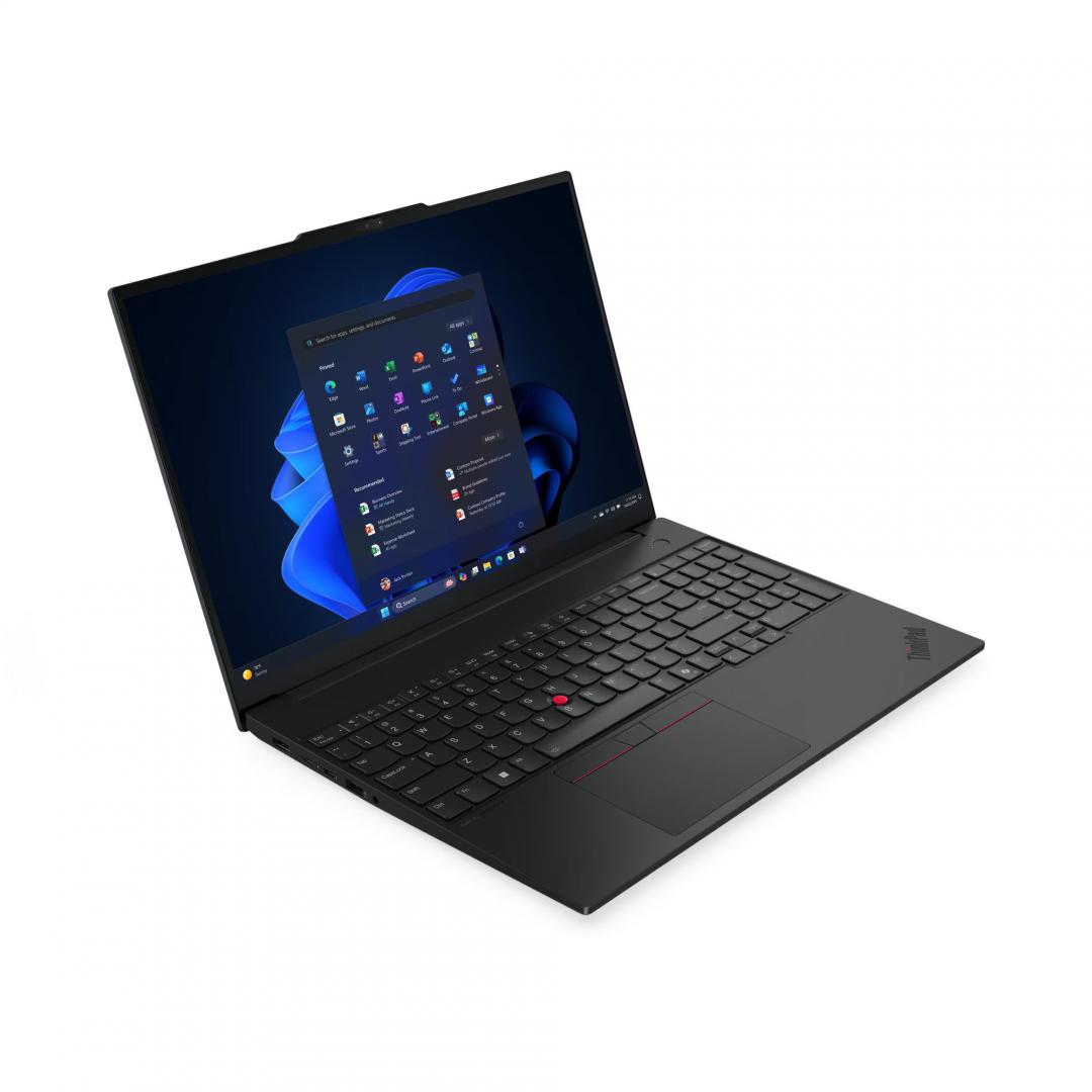 Laptop ThinkPad E16 Gen 3 (Intel); 16" WUXGA (1920x1200) IPS 300nits Anti-glare, 45% NTSC, 60Hz; Intel® Core Ultra 7 255H, 16C (6P + 8E + 2LPE) / 16T, Max Turbo up to 5.1GHz, 24MB; Video Integrated Intel® Arc™ 140T GPU Functions as Intel Graphics; RAM 1x 32GB SO-DIMM DDR5-5600; 1TB SSD M.2 2242 (21SR0043RI_BF) - imagine 2